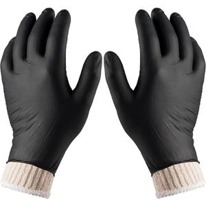 Nechtik BBQ Gloves 4 Cotton Glove Liners and 100 Disposable Gloves Washable Cotton Liners Powder Latex Free Nitrile Gloves