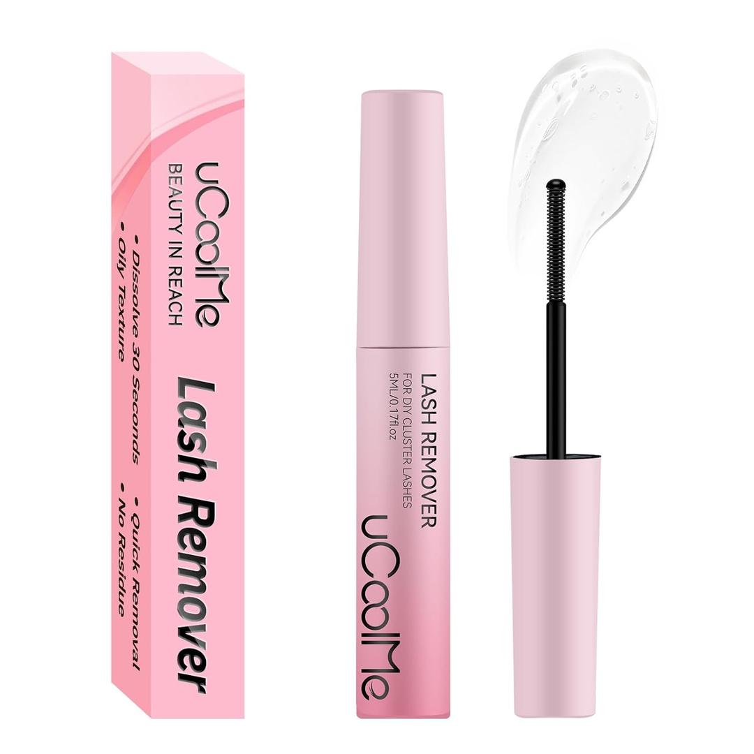 uCoolMe Lash Glue Remover 5ML for Lash Clusters Lash Bond Remover - Gentle Formula Eyelash Glue Remover for Sensitive Eyes New Upgrade Leak-Proof Cap Upgraded Airtight Pipe Material(5ml,Remover)