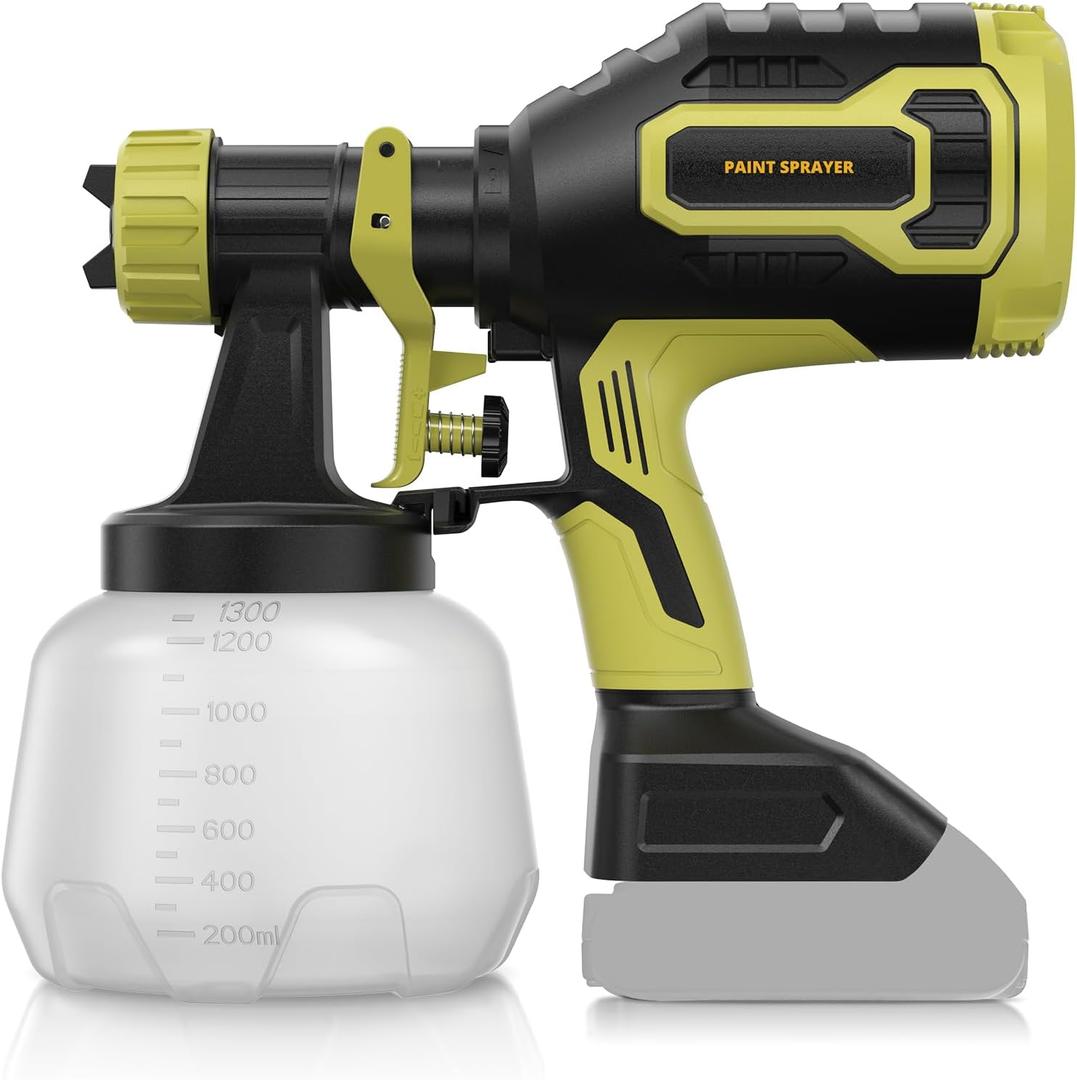 Brushless Cordless Paint Sprayer Compatible with Dewalt 20V Battery(Battery Not Included),1000ml/min High Flow,1200ml Container