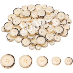 2 x Sewing Buttons - Craft Buttons, 5 Sizes of 100 Pcs Versatile Resin Buttons for Sewing, DIY Projects and Holiday Decoration (Crescent)