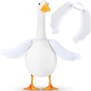Abbylike Poseable Goose Wings for 23- 28" Porch Lawn Goose Outfit Accessories Poseable White Wings for Outdoor Patio Yard Lawn Art Decoration (1 Pcs,Rippled Edge)