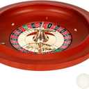 Wooden Roulette Wheel, 11 inch Solid Wood Casino Roulette Wheels for Adults, Professional Roulette Board for Home Game Night Party (Red)