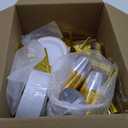 Gold Disposable Dinnerware Set for 100 Guests - 600PC BPA-Free Plastic Plates & Cutlery Kit with 100 Dinner Plates, Salad Plates, Forks, Knives, Spoons & Cups for Wedding, Party, Catering (Heavy-Duty)