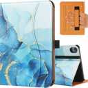 iPad mini 6th Generation Case 8.3 Inch 2021, Premium PU Leather Folio Stand Smart Protective Cover, Multi-Viewing Angles and Auto Wake & Sleep Function for iPad mini 6th GenBlue Marble