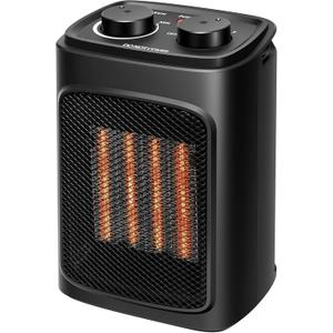 VIVOSUN 1500W Space Heater for Indoor Use, Portable Electric Heater with Adjustable Thermostat, 1500W/900W/700W/Fan Only with 4 Modes for PTC Fast Heating, Overheat & Tip-over Protection, ETL Listed