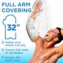 100% Waterproof Cast Covers for Shower Arm - Tight Seal - 2pk Adult Reusable Cast Protectors - Full Arm Bag Sleeves for Wounds Care - After Surgery Shower Bag for Hand, Wrist, Elbow, Forearm