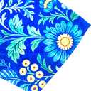 Womens Sundress 2025 Summer Boho Floral Short Sleeve Crewneck Midi Dress Casual A-Line Flowy Knee Lenth Dress with Pocket (M)