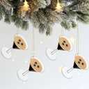 Soulchen 4 Pcs 3D Christmas Espresso Martini Hanging Ornament for Christmas Tree Decoration Martini Decor Birthday Gifts for Espresso Lover