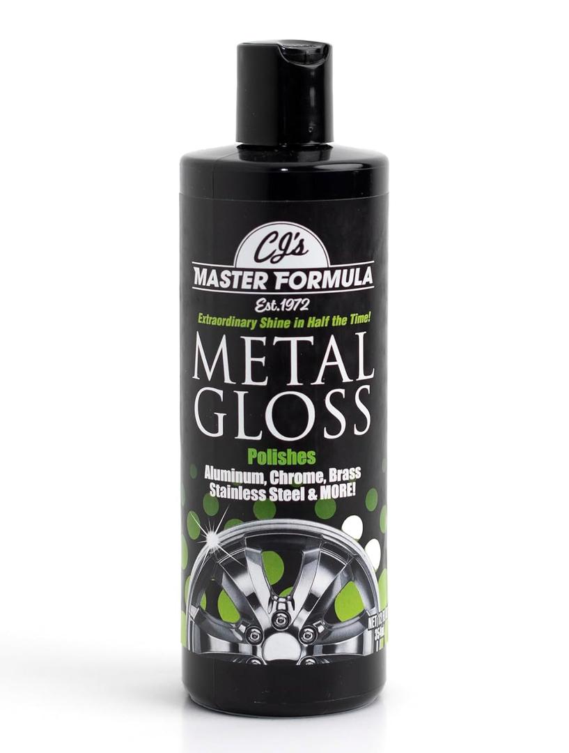 CJ's Master Formula Metal Gloss Detail Polish Extraordinary Shine for All Metals! Aluminum, Chrome, Brass, Stainless Steel, Silver, Gold, Pewter, and More!