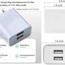 2Pack USB Wall Charger Dual Port Quick Charger Plug Cube 5V 2A for iPad iPhone,Samsung Galaxy,LG,Moto,Amazon Fire Tablet,PS4 Xbox,Headphone,Music Player,Kids Electric Toy,Small Smart Home Devices