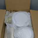 Goodluck 600 Pieces Gold Disposable Plates for 100 Guests, Plastic Plates for Party, Dinnerware Set of 100 Dinner and 100 Dessert Plates, 100 Spoons, 100 Forks, 100 Knives, 100 Cups