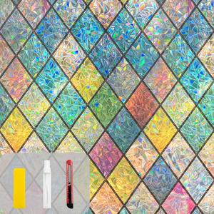 Window Privacy Film Frosted Glass Window Sticker Window Film Static Glass Cling Tint Non-Adhesive for Home Door Decorative Frosting Cover 17.5 X 78.7 inch 2 Pack