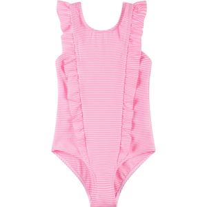 LIZENS Girls Swimsuit Kids Scalloped One Piece Ruffle Swimsuit Girls Swimwear Print 5-6T