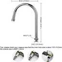 COOLWEST 8 inch Gooseneck Swivel Spout Replcement for Commercial Kitchen Sink Faucet, 2.2GPM Swing Nozzle Spout Parts Chrome Finish