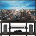 Furinno Turn-N-Tube No Tools 3D 3-Tier Entertainment TV Stand up to 50 inch TV, Round Tubes, Dark Brown / Black