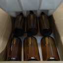 TBWIND 12 Pack Amber Glass Bottles 16oz with Pump Dispensers, Refillable Empty Pump Bottles for Bathroom, Kitchen, Shampoo, Soap, Lotion  Includes 2 Funnels & 12 Labels