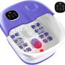 Medical king Foot Spa with Heat and Massage and Jets Includes A Remote Control A Pumice Stone Collapsible Foot Spa Massager with Heat and Massage Bubbles and Vibration (Blue)