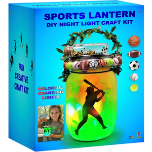 Make Your Own Sports Night Light Lantern Jar Arts & Crafts For Boys And Girls, Football, Soccer, Basketball, Tennis & Baseball Gifts For Kids, DIY Art Kit Age 4 5 6 7 812, Best Kids Birthday Present