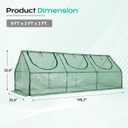 BPS 9x3x3 ft Mini Greenhouse with Green PE Cover UV-Protected Roll-Up Zipper Doors, Ideal for Indoor or Outdoor Use on Raised Garden Beds