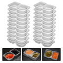 20 Set Reusable Snack Containers, 2-Compartment Dipping Containers with Lid for Refrigeration, Portion Control, Outdoor Takeaway Sauce Dip Case