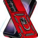 SunStory Case for Samsung Galaxy S24 Plus / S25 Plus Case with HD Screen Protector & Kickstand & Slide Camera Cover, [ Military-Grade ] Phone Case for S24 Plus / S25 Plus 6.7" (Red)