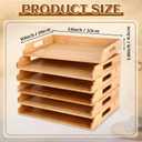 AceOrbit 6 Pcs Stackable Paper Tray Bamboo Wood Desk Organizer Letter Tray 6 Tier Wooden File Organizer Desk Shelf for Documents, Letter Sorter, Envelopes and Magazine Holder