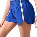 Haloumoning Girls Athletic Shorts Kids Striped Trim High Waisted Running Biker Shorts, Size: 13-14 Years