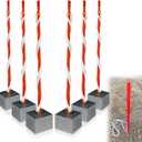 9.3in Baseball Base Plugs with Extended Tassel Heavy Duty Base Plugs for Baseball Field Base Plugs Easy View Baseball Base Anchors for Yard Tear Resistant - 6 Pack (red)