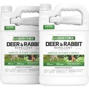 Liquid Fence Deer And Rabbit Repellent Ready-To-Use 1 Gallon, Apply Year-Round, 2 Pack