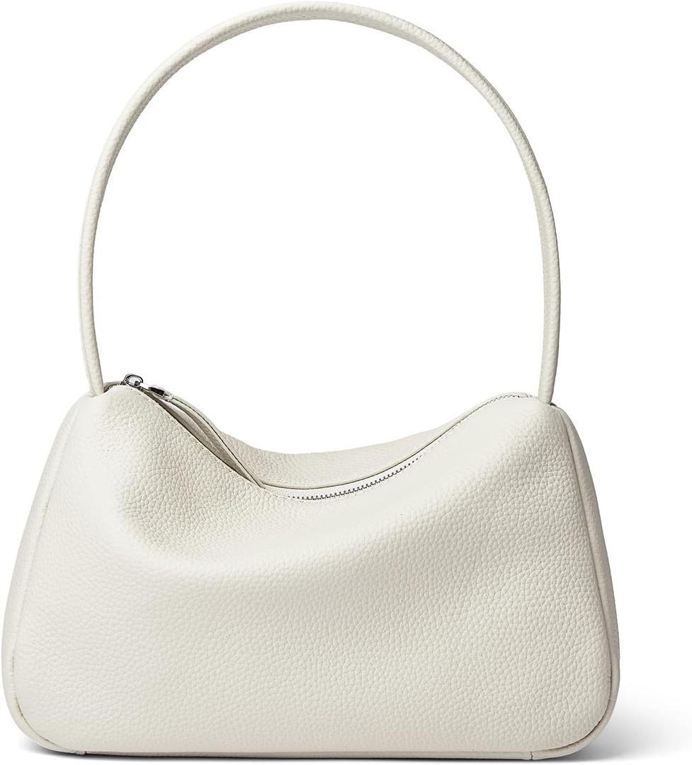 Daiblueland Small Genuine Leather Tote Bag for Women Premium Top Handle Shoulder Purse with Zipper Closure