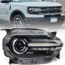 Right Full LED Headlight for Ford Bronco Sport 2021 2022 2023, RH Headlamp Assembly Projector OE Factory Style Replacement for M1PZ13008F Passenger Side