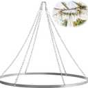 Ceiling Drapes Hanging Kit, 24 Inch Silver Hoop for 6 Panels