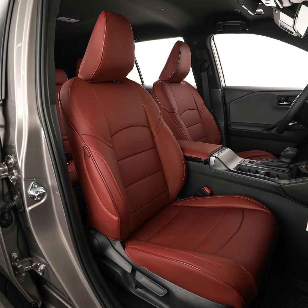 EKR Rav4 Seat Covers Custom Fit for Toyota Rav4 (Hybrid) SE/XSE 2026,Car Seat Cover Full Set for SUV,Factory-Style Interior Upgrade, Easy-Wipe Protection,Faux Leather(Burgundy)