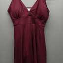 Aleumdr Swim Dress for Women One Piece Tummy Control Swimsuit Ribbed A Line Skirted Bathing Suits (A Wine Red)