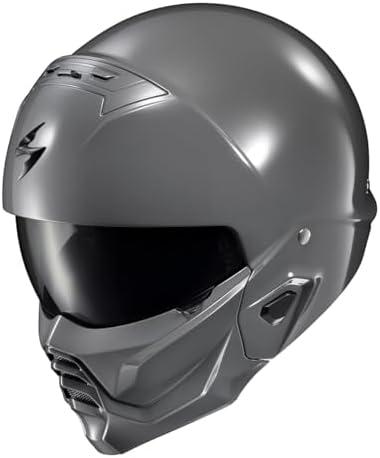 ScorpionEXO Covert 2 Open Face 3/4 Full Mode Motorcycle Helmet Bluetooth Ready Speaker Pockets Interchangeable Mouth Cover DOT Approved Solid (Cement Grey - X-Small)