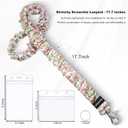 Lanyardio Stretchy Scrunchie Lanyard for ID Badges Keys, Cute Teacher Lanyard for Women with 2 Card Holders 19.24 Inch
