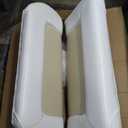 Double Boat Folding Seat,Waterproof Low-Back Boat Seat for T-Top, Fishing Bass Boat, (White and Beige)