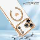 OOK Magnetic Case for iPhone 17 Pro Max 6.9 Inch [Wireless Charging Compatible] Soft TPU Heart Design Phone Cover with Screen Protector Shockproof Protection Slim Case for Women - White (White (NO Strap))