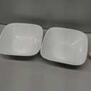 Corelle Vitrelle 2-PC Large 1-Qt Glass Serving Bowl, Crack and Chip Resistant, Square Serving Trays, White