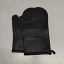 Hovico Silicone Oven Mitts, Heat Resistant 500F Kitchen Mitts 2PCS, 11.6" BPA-Free Soft Baking Gloves, Non-Slip Grip Oven Gloves with Soft Cotton Lining for Kitchen Cooking Baking BBQ - Black