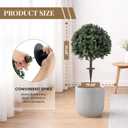 Artificial Topiary Ball Tree Outdoor Plants with Ground Spike 27" UV-Resistant Faux Shrubs, Eucalyptus Fake Plants for Indoor & Outdoor Use, Yard, Porch, and Patio Decor