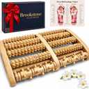 Brookstone Foot Massager for Neuropathy & Plantar Fasciitis Relief - Wooden Foot Roller Massager, Neuropathy Pain Relief for Feet - Mom Gifts for Women Portable for Home or Travel