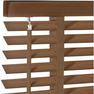 2" Cordless Solid Wood Blinds for Indoor Window,27.5" W x 60" H Real Wooden Blackout Blinds Horizontal Shutters, Easy to Install for Home Interior Windows Walnut