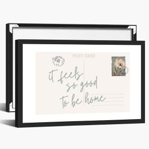 Cute Girly Wall Art Feels So Good To Be Home Vintage Sage Green Postcard Poster Canvas Print Trendy Apartment Aesthetic for Home College Dorm Cool Girl Wall Decor 8x12inch black framed (style-3)