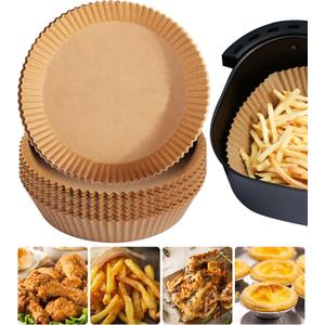 Air Fryer Disposable Paper Liners for Ninja AF101, 125 Pcs Round Parchment Cooking Liner for Airfryer, Microwave Oven, Frying Pan, 6.3 Inch Oil-proof Filters Sheets for 2 3 4 4.5 Qt Baking Basket