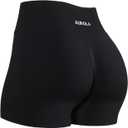 AUROLA Influence Collection Workout Shorts for Women, Squat Proof Gym Shorts No Roll Up Butt Scrunch Seamless Compression Short-2.5" Inseam, Black, M