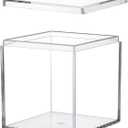 Acrylic Box with Lid Acrylic Plastic Square Containers, Plastic Square Cube with Lid Storage Box 5.9x5.9x5.9 Inches for Candy Pill and Tiny Jewelry