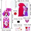 2 x Winlyn 24 Sets Valentine's Day Dog Ornaments Decorations DIY Valentine Puppy Craft Kits Foam Bookmark with Heart Dog Valentine Stickers for Kids School Classroom Activities Party Favors Gift Exchange