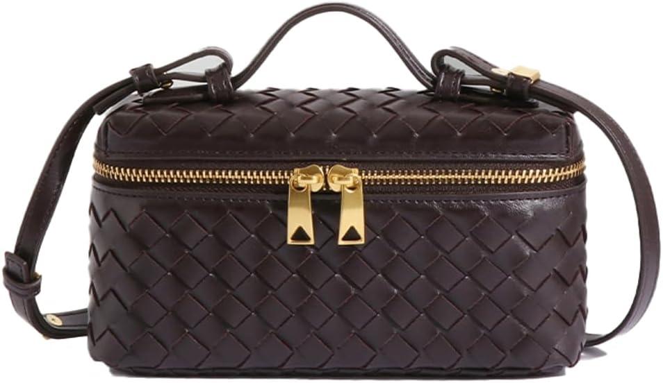 Slouchy Woven Crescent Crossbody Purses Women Square Box Shoulder Bag Mini Suede Tote Hobo Bags Handbag Evening Clutch Purse