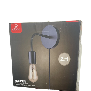 Globe Holden PlugIn Wall Sconce 2 In 1